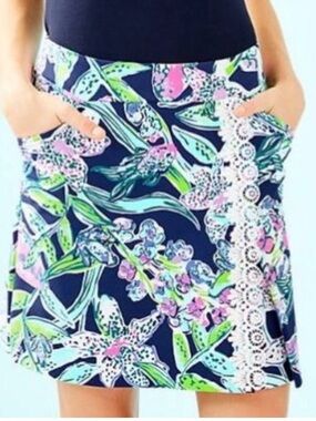 Lilly Pulitzer EUC *RARE* Daphne Golf Skort Bright Navy Sway This Way